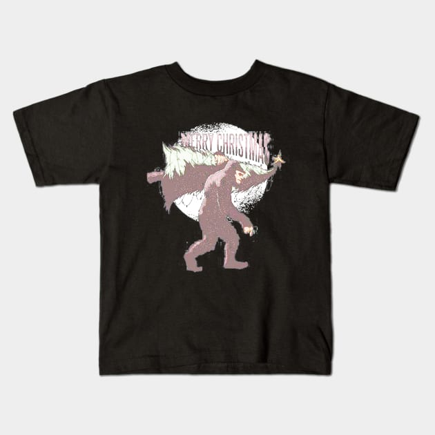 Christmas bigfoot Kids T-Shirt by bosssirapob63